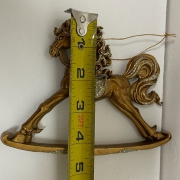 Golden Rocking Horse Ornament - Picture 4 of 4